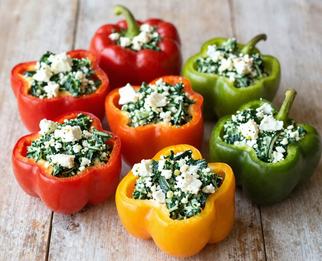 19 Vegetarian Sheet Pan Dinners – Minimal Cleanup - 19. Spinach and Feta Stuffed Peppers 1