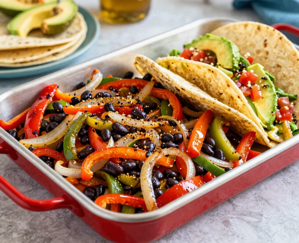 19 Vegetarian Sheet Pan Dinners – Minimal Cleanup - 7. Spicy Veggie Fajitas 1
