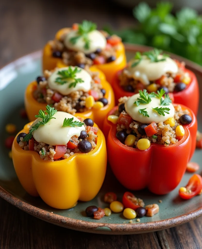 Stuffed Bell Peppers Vegetarian: Lentil & Rice Filling (Oven-Baked Recipe) - Step 1: Prepare the Peppers 1