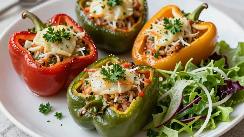 Stuffed Bell Peppers Vegetarian: Lentil & Rice Filling (Oven-Baked Recipe) - Step 7: Garnish for Serving 1
