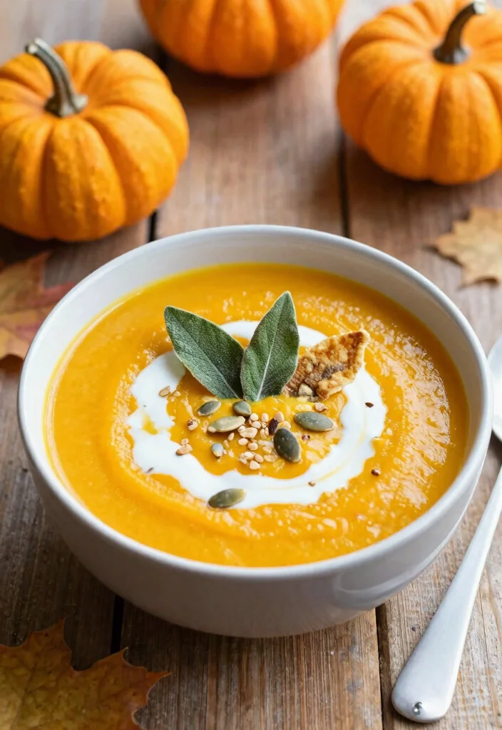 16 Autumn Soup Recipes Perfect for Cozy Nights - 1. Creamy Pumpkin & Sage Soup 1