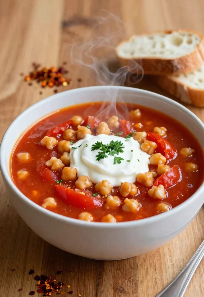 16 Autumn Soup Recipes Perfect for Cozy Nights - 10. Spicy Tomato & Chickpea Soup 1