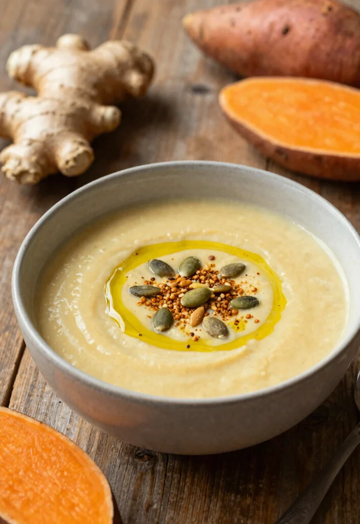 16 Autumn Soup Recipes Perfect for Cozy Nights - 11. Ginger & Miso Sweet Potato Soup 1