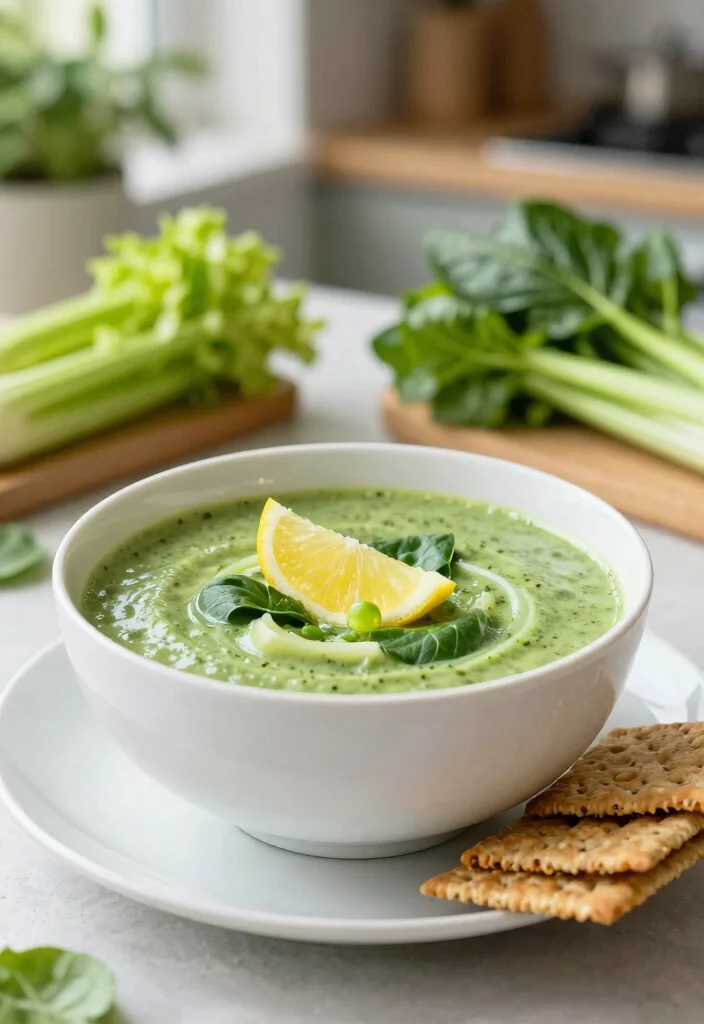16 Celery Soup Recipes That Are Light but Flavorful - 10. Celery and Spinach Soup 1