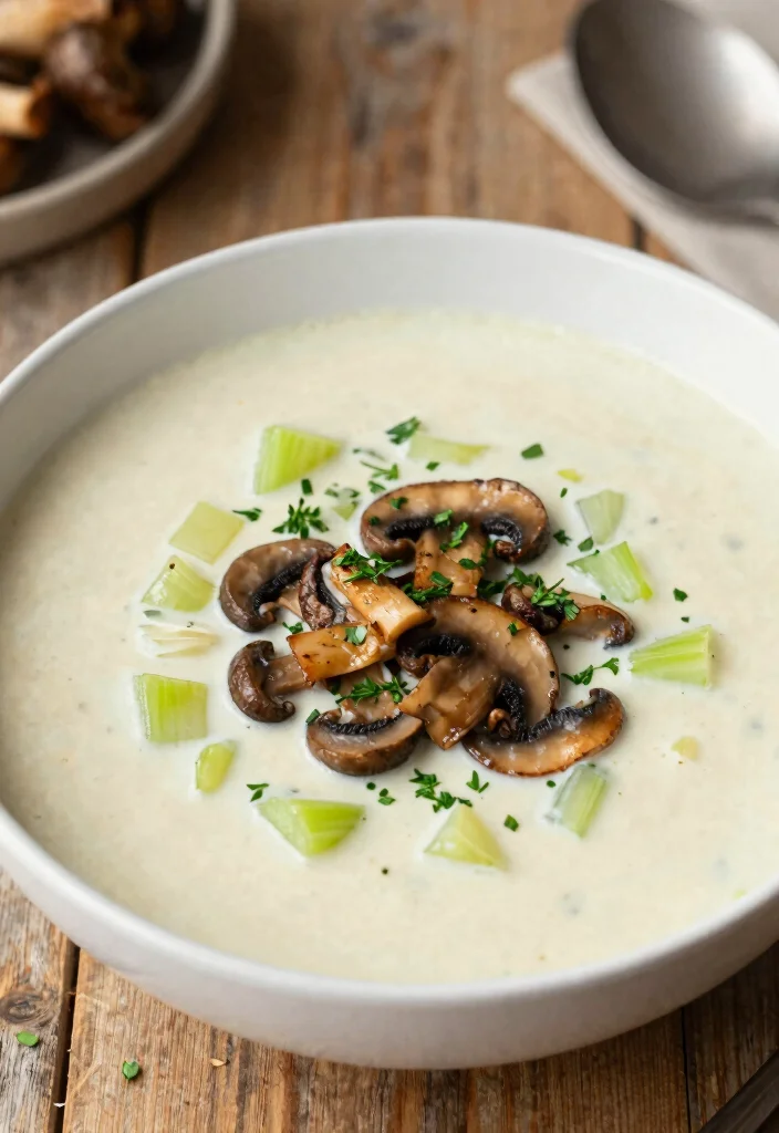 16 Celery Soup Recipes That Are Light but Flavorful - 12. Creamy Celery and Mushroom Soup 1