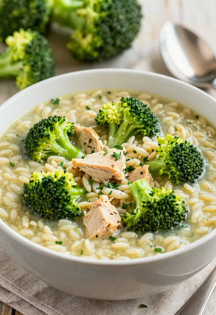 16 Chicken Orzo Soup Recipes for a Light Mediterranean Meal - 14. Broccoli and Chicken Orzo Soup 1