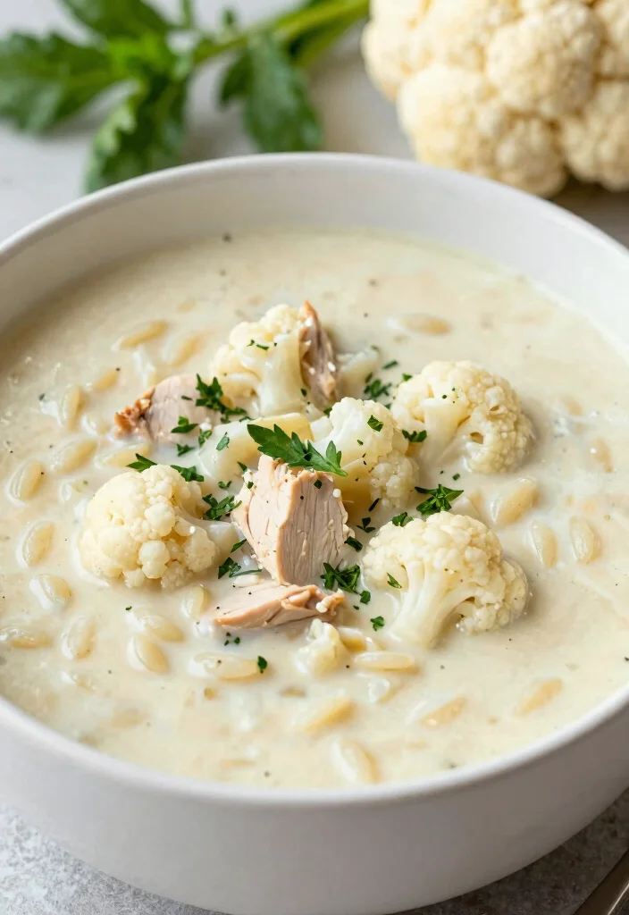 16 Chicken Orzo Soup Recipes for a Light Mediterranean Meal - 15. Cauliflower and Chicken Orzo Soup 1