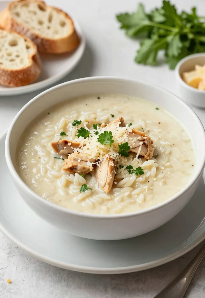 16 Chicken and Rice Soup Recipes for Easy Comfort Food - 13. Garlic Parmesan Chicken and Rice Soup 1
