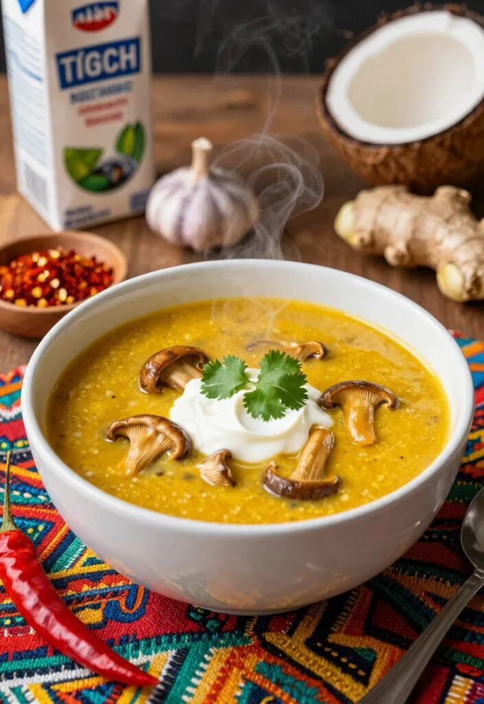 16 Golden Mushroom Soup Recipes Rich and Savory - 3. Spicy Golden Mushroom Soup 1