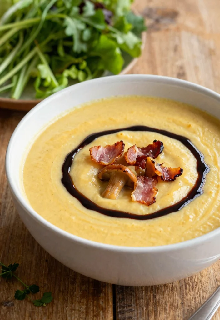 16 Golden Mushroom Soup Recipes Rich and Savory - 9. Golden Mushroom and Bacon Soup 1