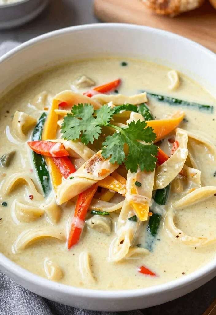 16 Pasta Soup Recipes That Are Cozy and Filling - 14. Thai Coconut Curry Pasta Soup 1