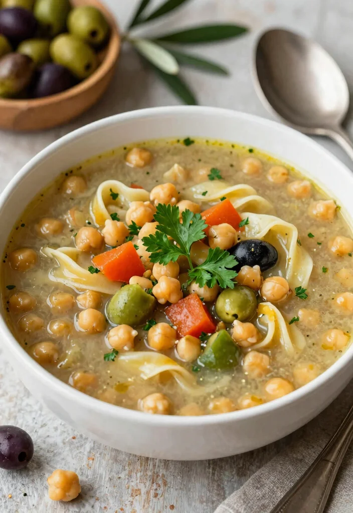 16 Pasta Soup Recipes That Are Cozy and Filling - 16. Mediterranean Chickpea and Pasta Soup 1