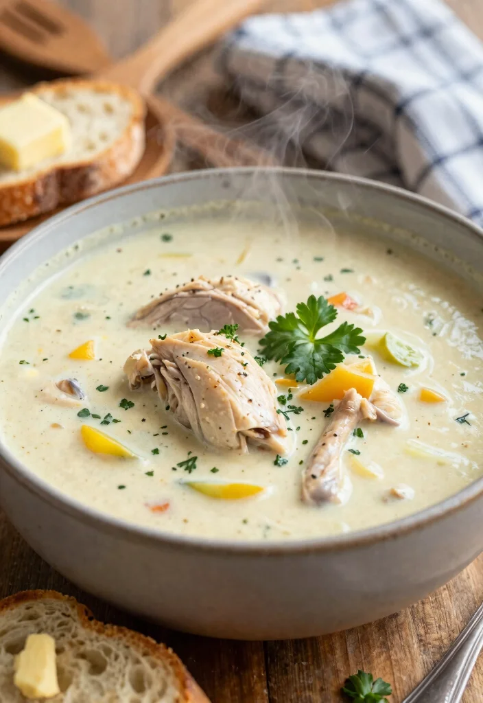 16 Rotisserie Chicken Soup Recipes Using Store-Bought Chicken - 1. Creamy Rotisserie Chicken Soup 1
