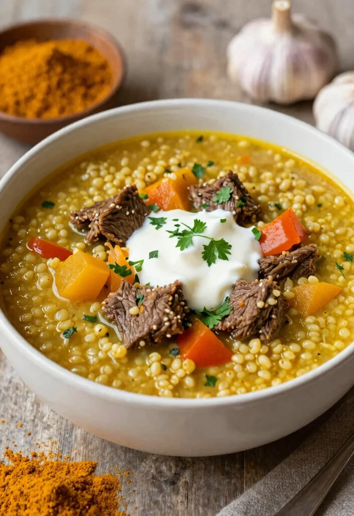 16 Slow Cooker Beef Barley Soup Recipes for Comfort Meals - 11. Curried Beef Barley Soup 1