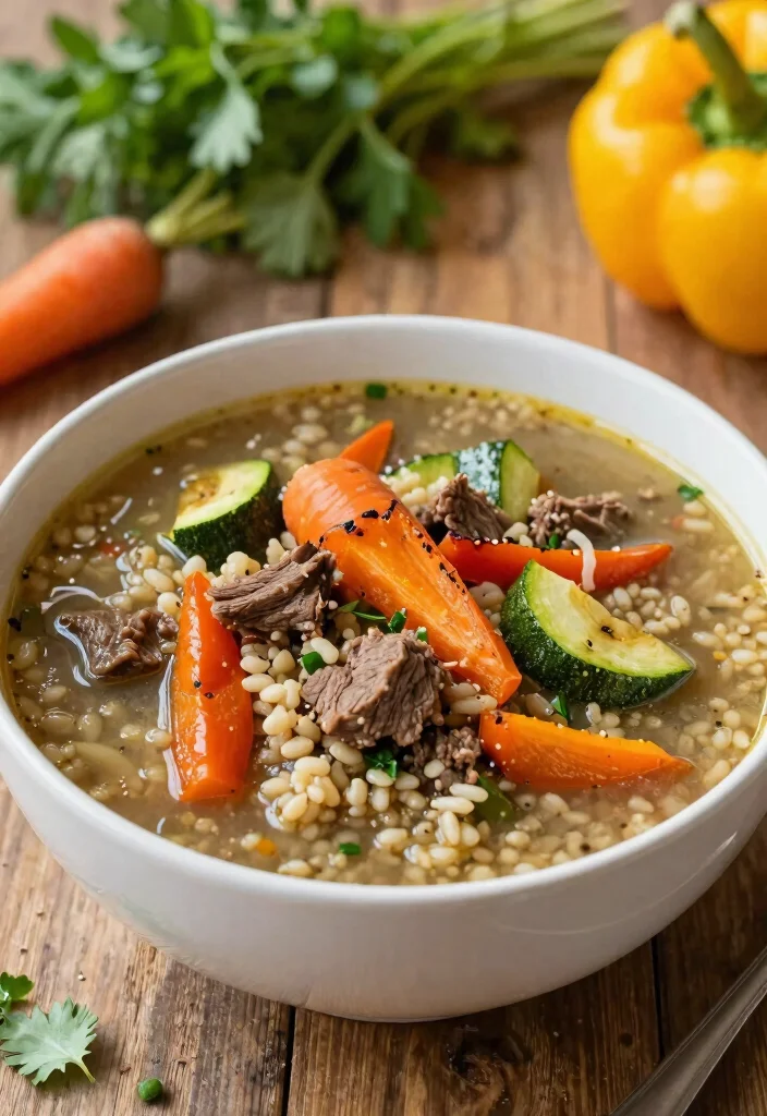 16 Slow Cooker Beef Barley Soup Recipes for Comfort Meals - 16. Beef Barley Soup with Roasted Vegetables 1