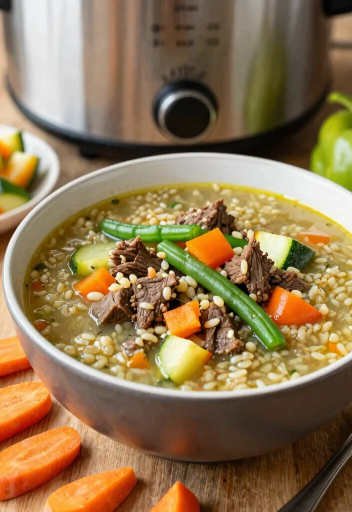 16 Slow Cooker Beef Barley Soup Recipes for Comfort Meals - 2. Hearty Vegetable Beef Barley Soup 1