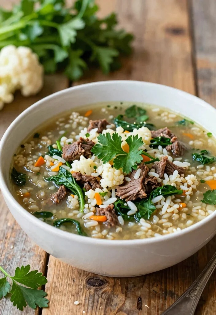 16 Slow Cooker Beef Barley Soup Recipes for Comfort Meals - 9. Low-Carb Beef Barley Soup 1