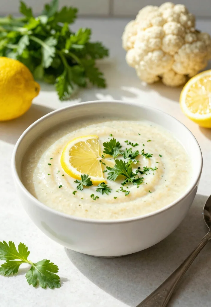 17 Cauliflower Soup Recipes Creamy Without Cream - 4. Lemon Herb Cauliflower Soup 1