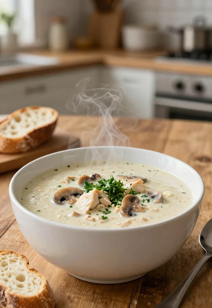 17 Chicken Mushroom Soup Recipes Creamy and Comforting - 3. Creamy Garlic Chicken Mushroom Soup 1