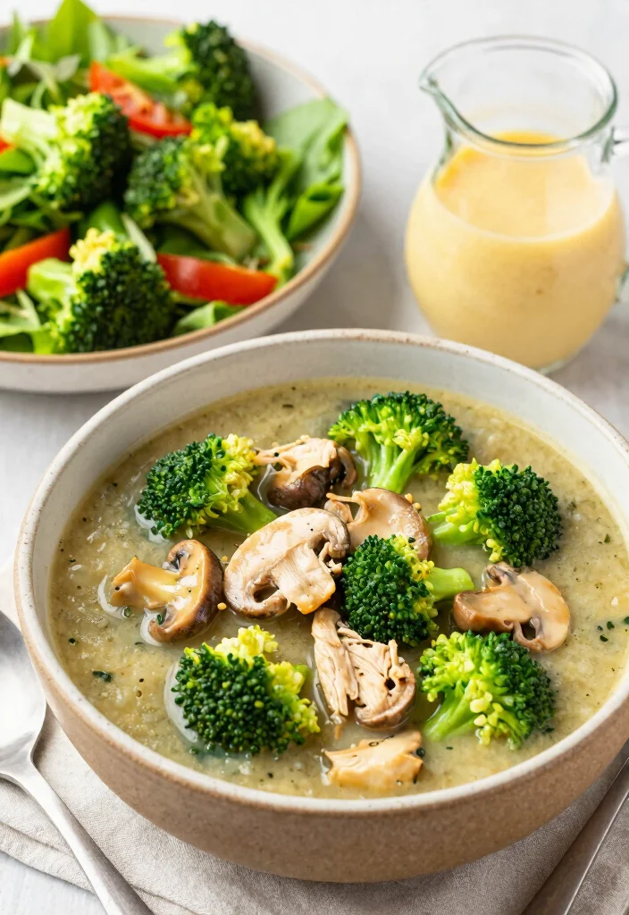 17 Chicken Mushroom Soup Recipes Creamy and Comforting - 4. Healthy Chicken Mushroom Soup with Broccoli 1