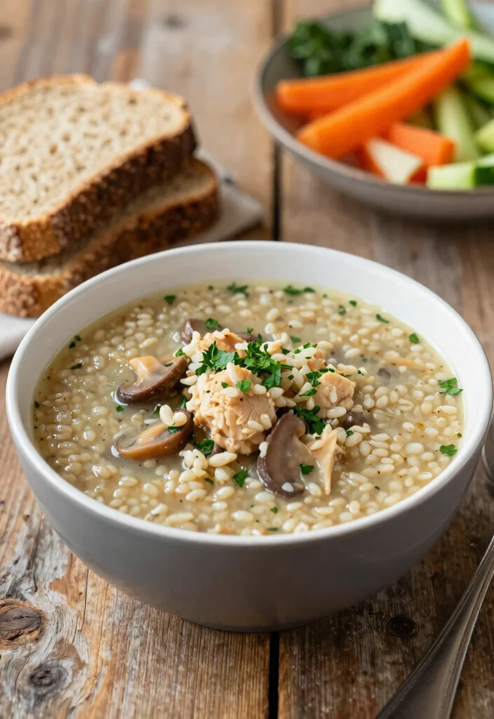 17 Chicken Mushroom Soup Recipes Creamy and Comforting - 9. Hearty Chicken Mushroom Soup with Barley 1