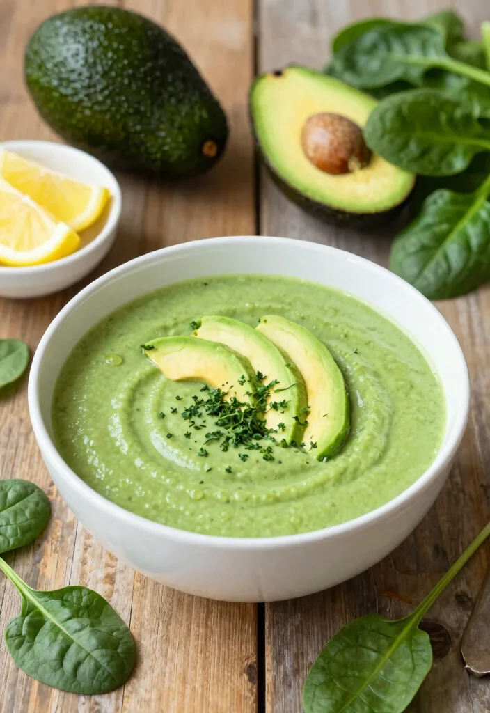 17 Pureed Soup Recipes That Are Smooth and Comforting - 1. Creamy Spinach and Avocado Soup 1