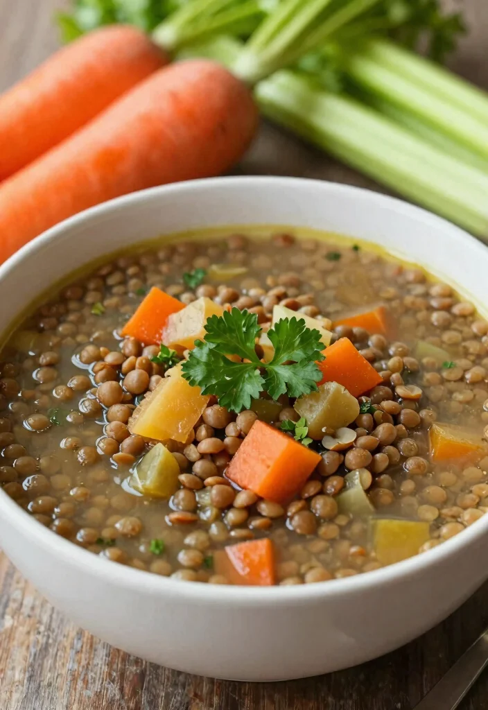17 Pureed Soup Recipes That Are Smooth and Comforting - 14. Lentil and Vegetable Soup 1
