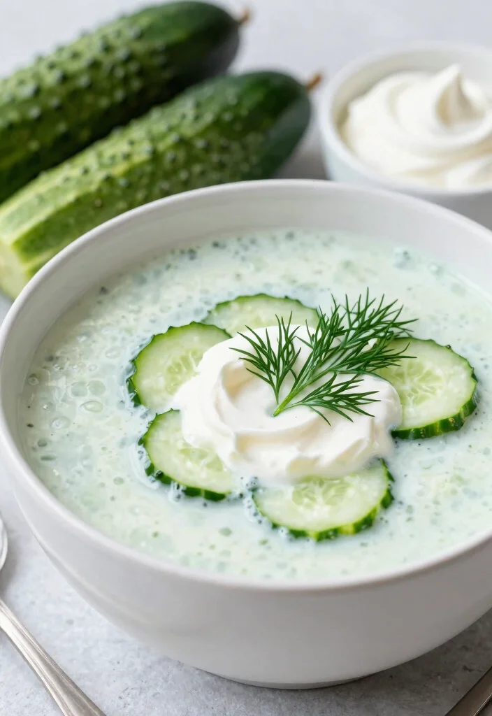17 Pureed Soup Recipes That Are Smooth and Comforting - 15. Cucumber and Yogurt Soup 1