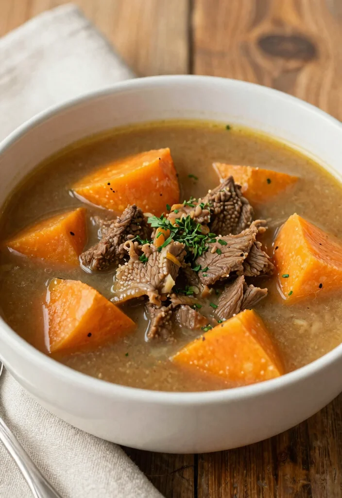 18 Beef Broth Soup Recipes Rich in Flavor - 13. Beef and Sweet Potato Soup 1