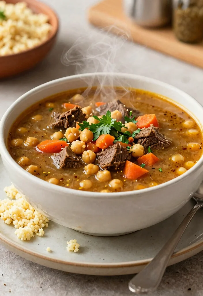 18 Beef Broth Soup Recipes Rich in Flavor - 7. Moroccan Beef Soup with Spices 1