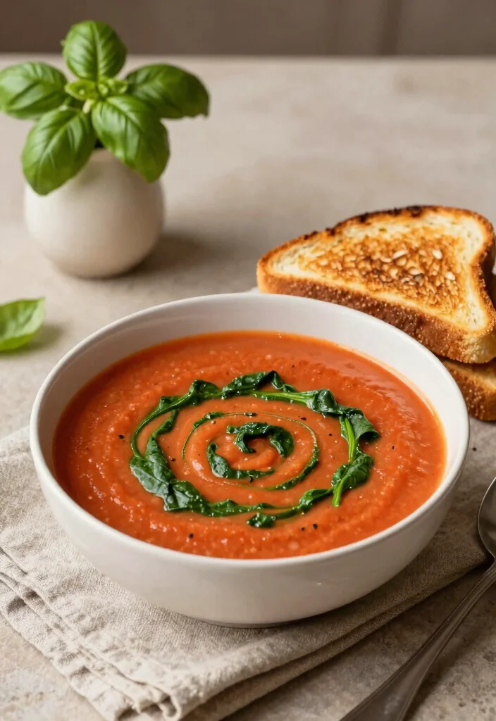 18 Canned Tomato Soup Recipes for Quick and Easy Meals - 2. Creamy Tomato Soup with Spinach 1
