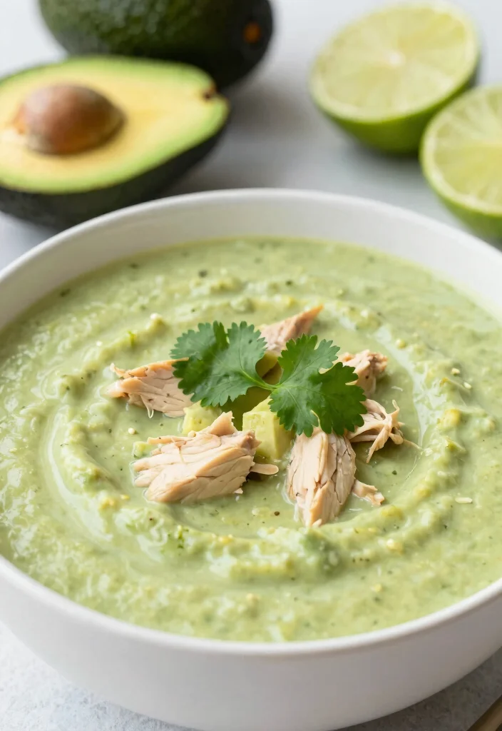 18 Chicken Broth Soup Recipes for Light and Healing Meals - 14. Creamy Avocado Chicken Soup 1