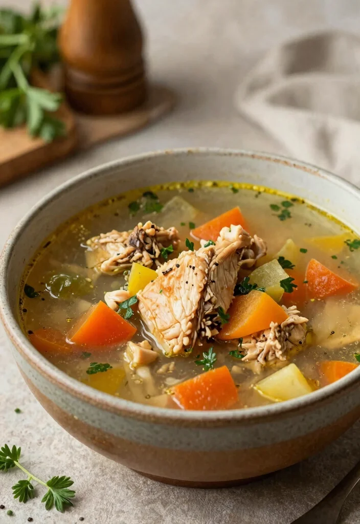 18 Chicken Broth Soup Recipes for Light and Healing Meals - 9. Rustic Chicken and Vegetable Soup 1