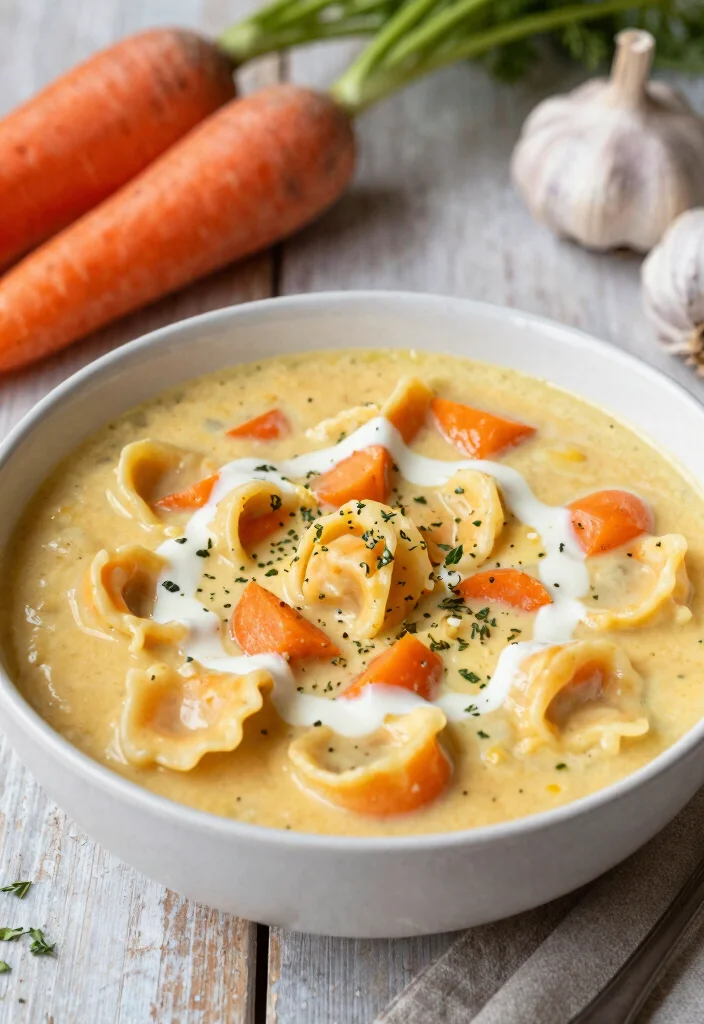 18 Crockpot Tortellini Soup Recipes Easy and Creamy - 10. Creamy Carrot and Tortellini Soup 1