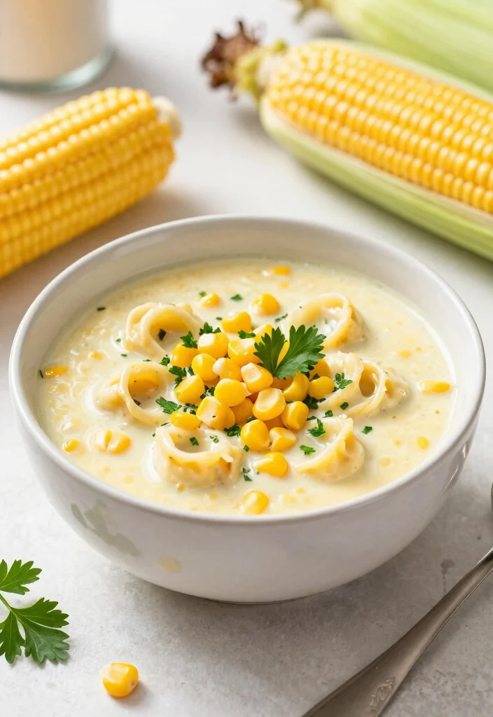 18 Crockpot Tortellini Soup Recipes Easy and Creamy - 11. Creamy Corn and Tortellini Soup 1