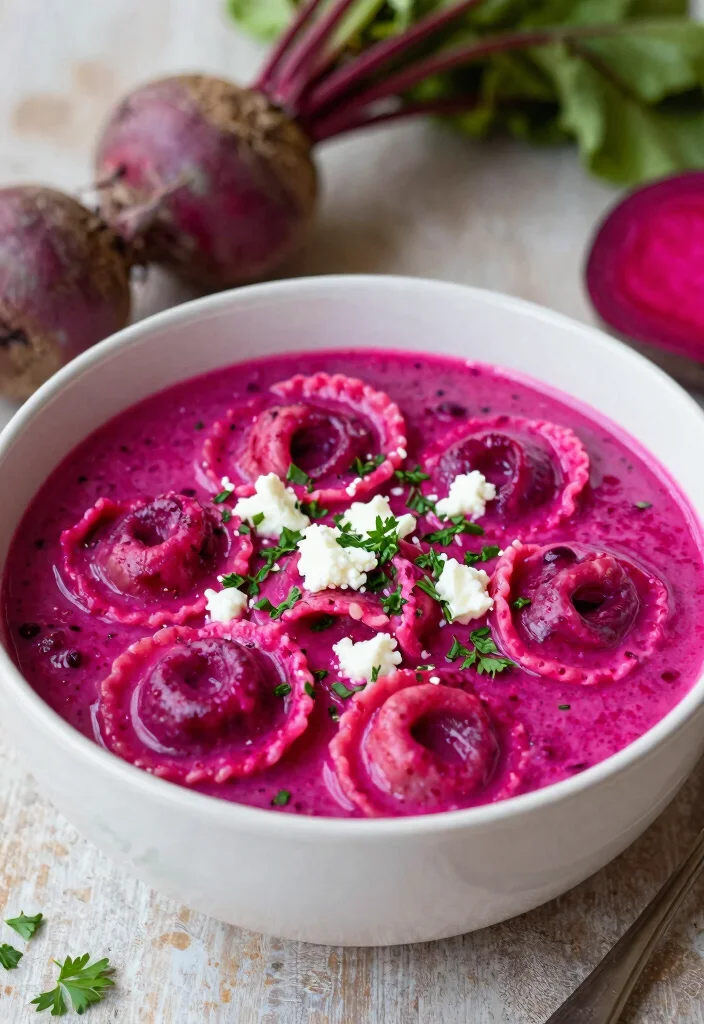 18 Crockpot Tortellini Soup Recipes Easy and Creamy - 16. Creamy Beet and Tortellini Soup 1