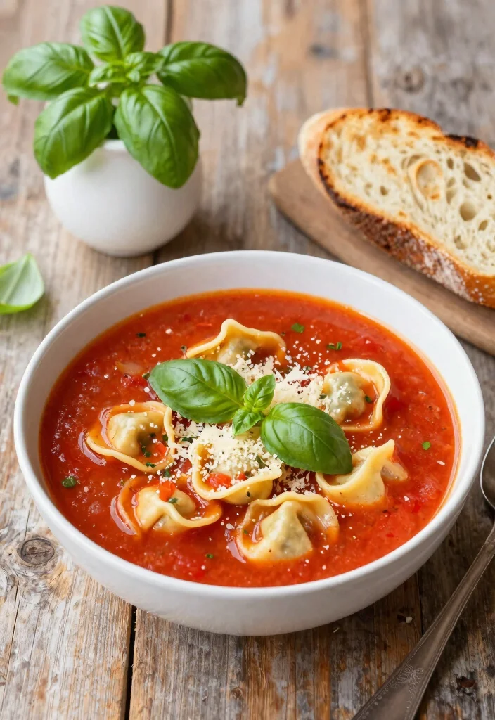 18 Crockpot Tortellini Soup Recipes Easy and Creamy - 2. Tomato Basil Tortellini Soup 1