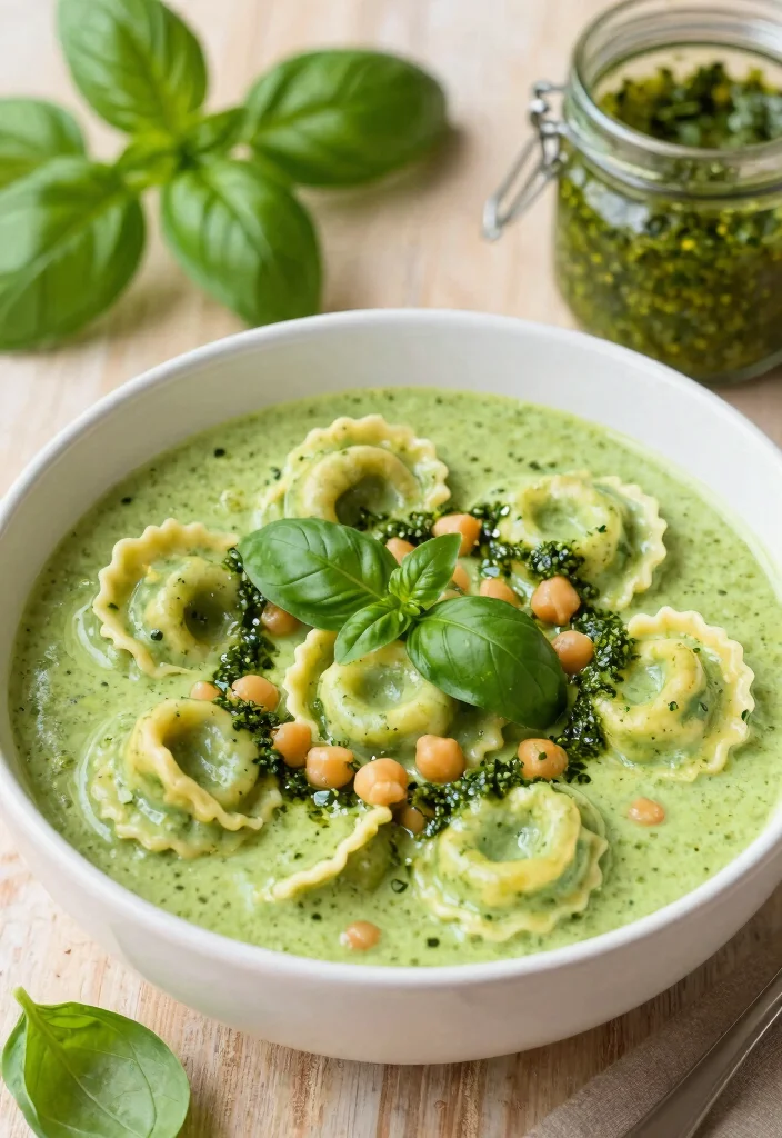 18 Crockpot Tortellini Soup Recipes Easy and Creamy - 6. Pesto Tortellini Soup 1