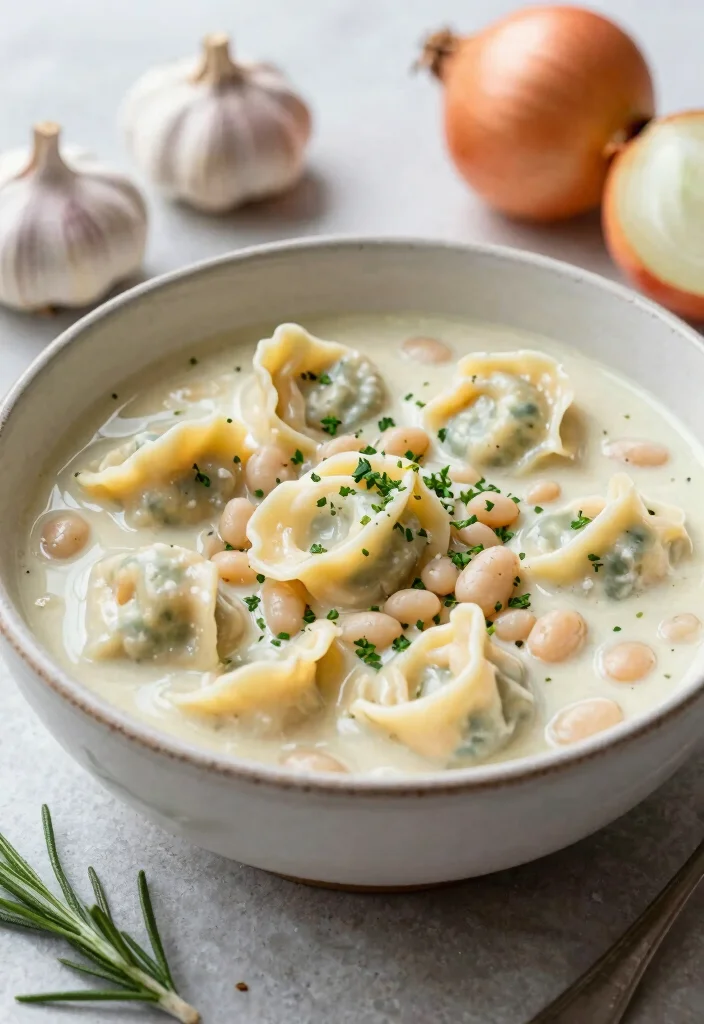 18 Crockpot Tortellini Soup Recipes Easy and Creamy - 7. Creamy White Bean Tortellini Soup 1