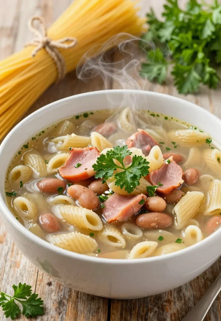 18 Ham and Bean Soup Recipes for Classic Comfort Food - 17. Ham and Bean Pasta Soup 1