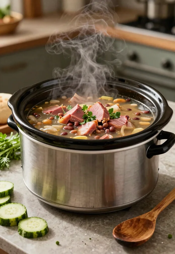 18 Ham and Bean Soup Recipes for Classic Comfort Food - 2. Slow Cooker Ham and Bean Soup 1