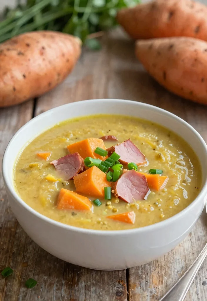 18 Ham and Bean Soup Recipes for Classic Comfort Food - 8. Sweet Potato and Ham Soup 1