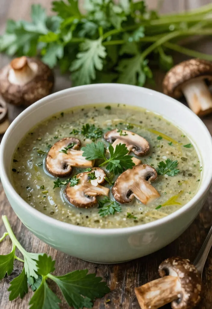 18 Healthy Mushroom Soup Recipes That Are Light and Creamy - 5. Herb-Infused Mushroom Soup 1