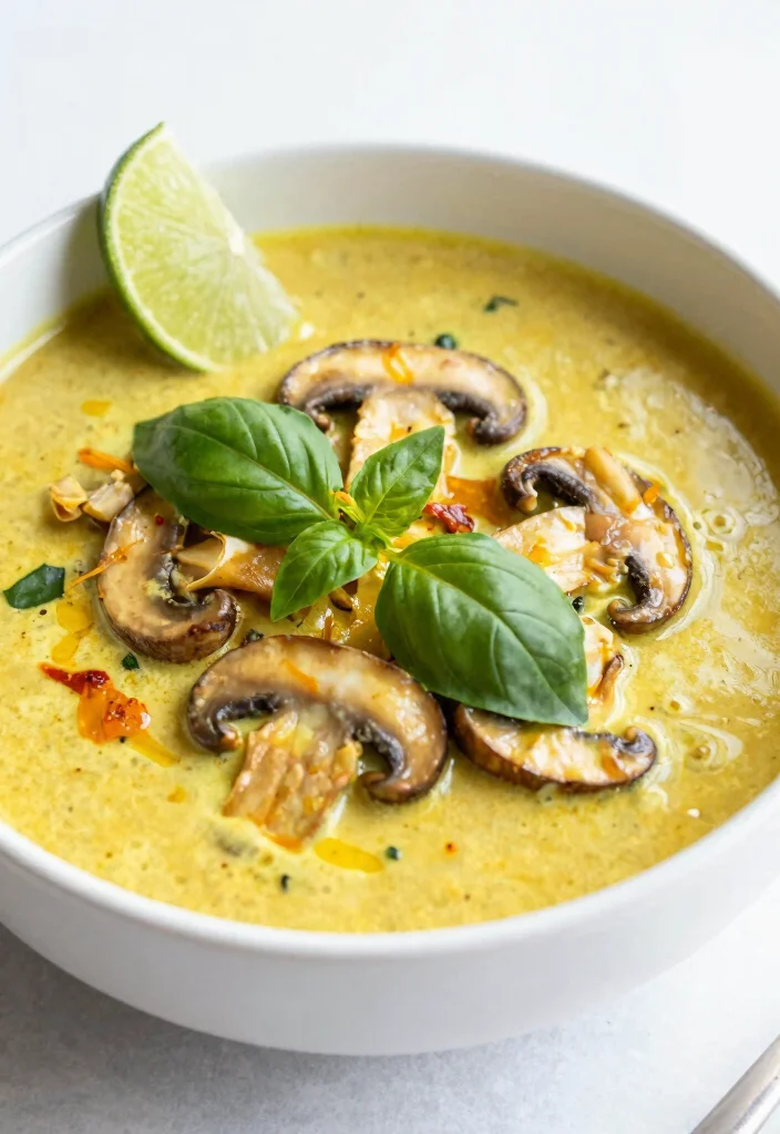 18 Healthy Mushroom Soup Recipes That Are Light and Creamy - 6. Thai Coconut Curry Mushroom Soup 1
