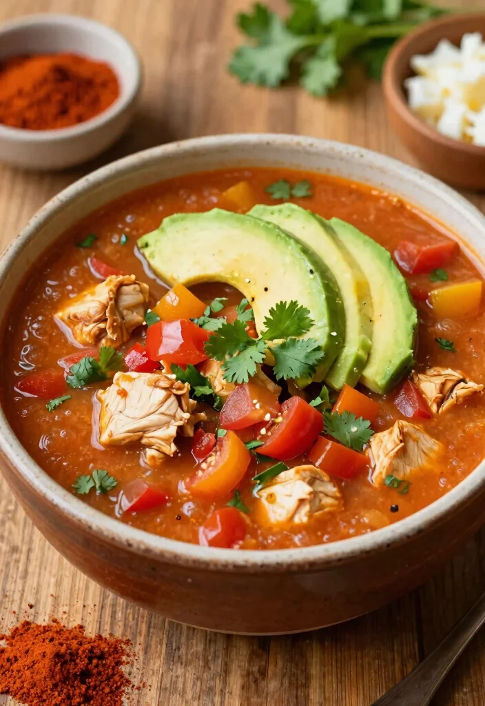 18 Keto Chicken Soup Recipes That Are Low Carb and Filling - 3. Spicy Chicken Enchilada Soup 1