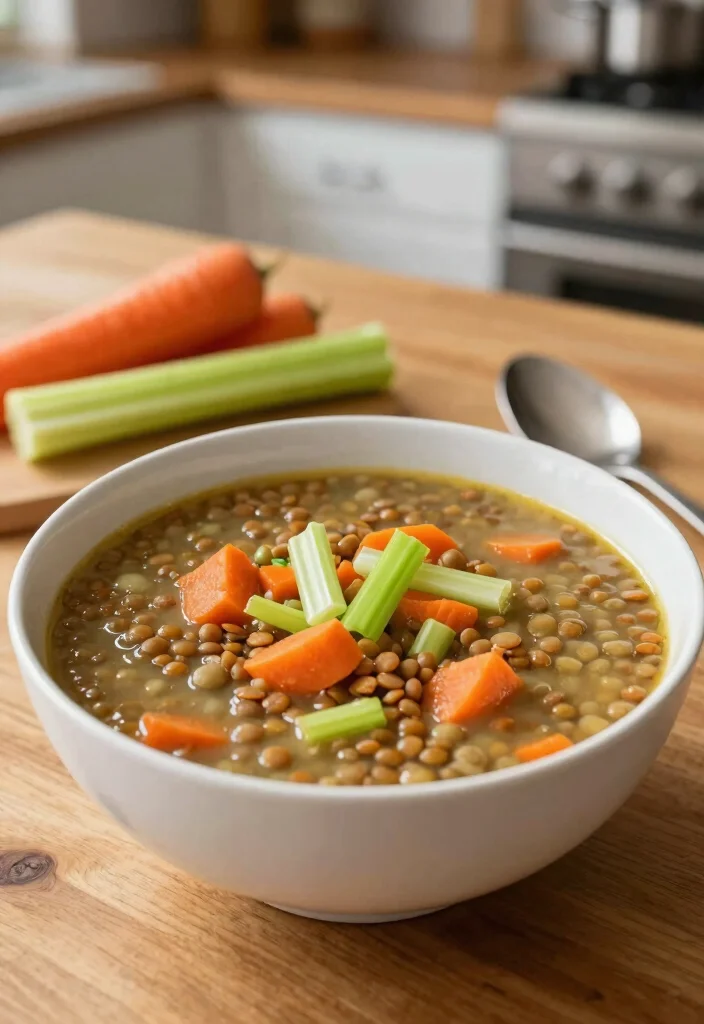 18 Quick and Easy Soup Recipes Ready in Under 30 Minutes - 10. Lentil Soup with Carrots and Celery 1