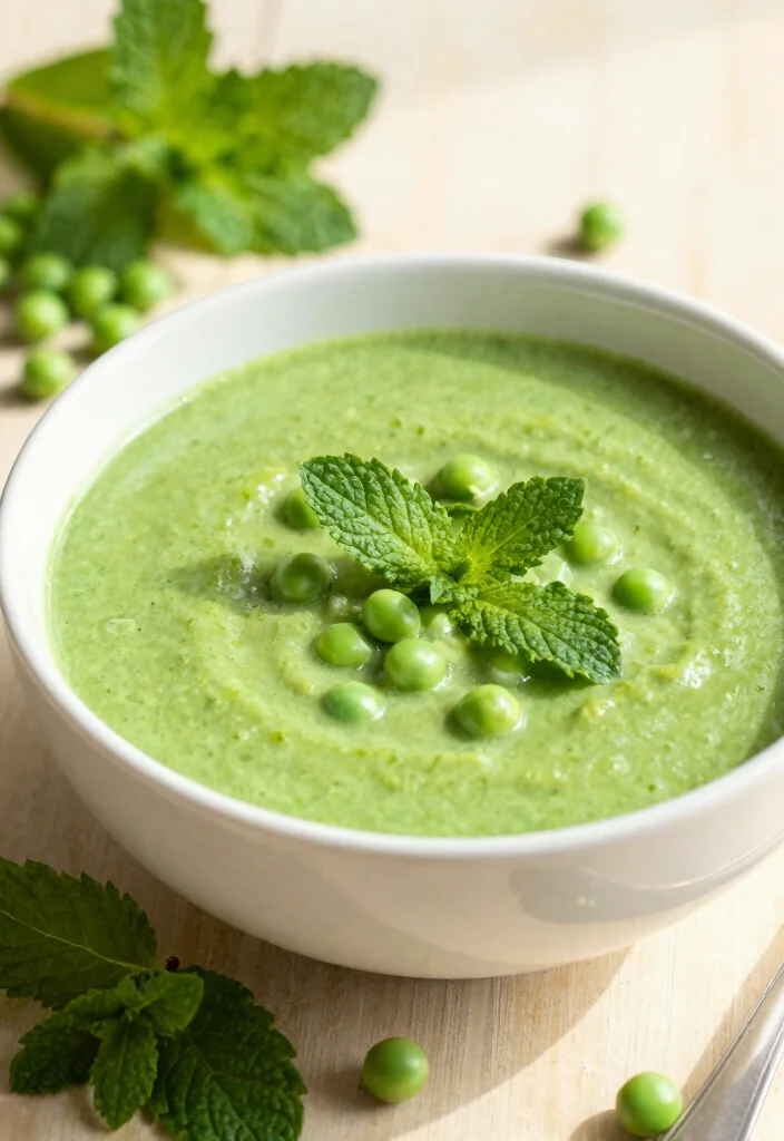 18 Quick and Easy Soup Recipes Ready in Under 30 Minutes - 14. Quick Pea Soup with Mint 1
