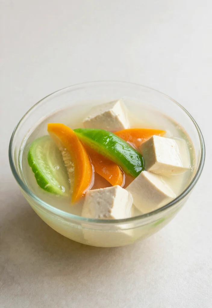 19 Asian Soup Recipes Packed with Bold Flavors - 17. Clear Chinese Soup with Tofu and Vegetables 1