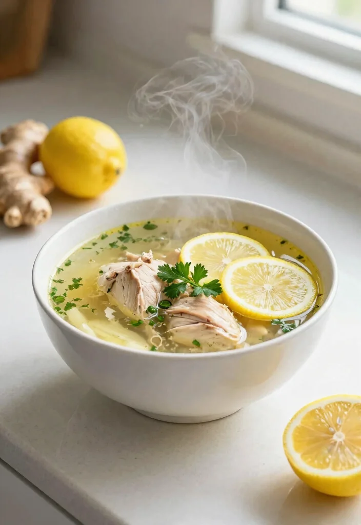 19 Broth-Based Soup Recipes That Are Light but Nourishing - 3. Lemon Ginger Chicken Soup 1