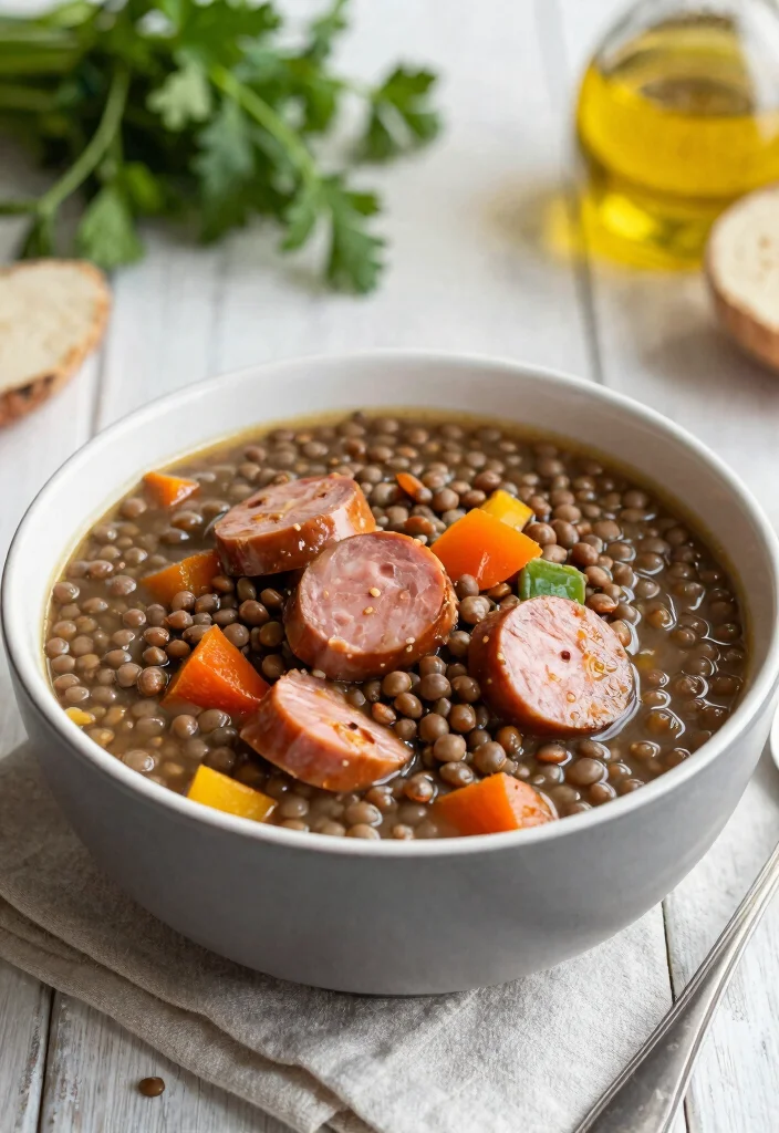 19 Busy Day Soup Recipes You Can Make Fast After Work - 14. Lentil and Sausage Soup 1
